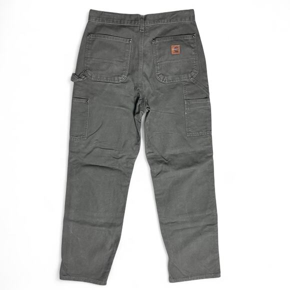 Carhartt B136 Moss Green Double Knee Workwear Carpenter Dungaree Pants 32 - Picture 2 of 5